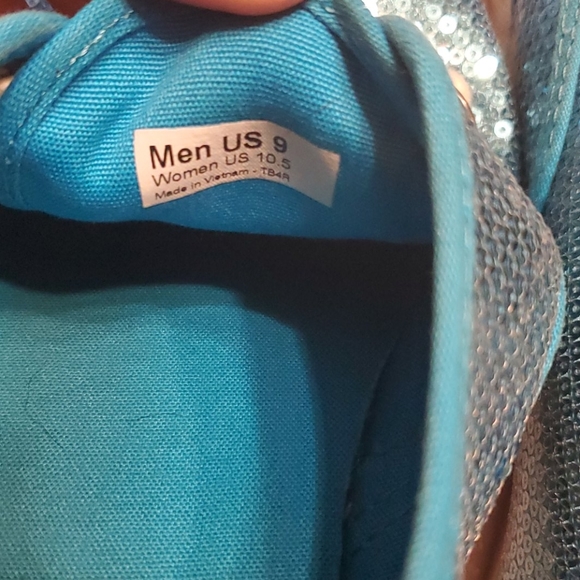 Sparkling Light blue Sequin Vans - Sz 10.5 - Picture 6 of 7